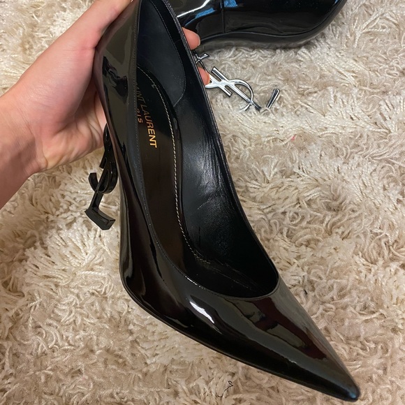 YVES SAINT LAURENT OPYUM HEELS- BLACK YSL - Picture 3 of 5